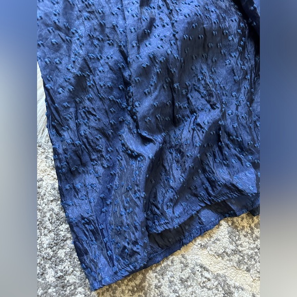 NWT midnight blue jacquard babydoll midi dress - Picture 5 of 11